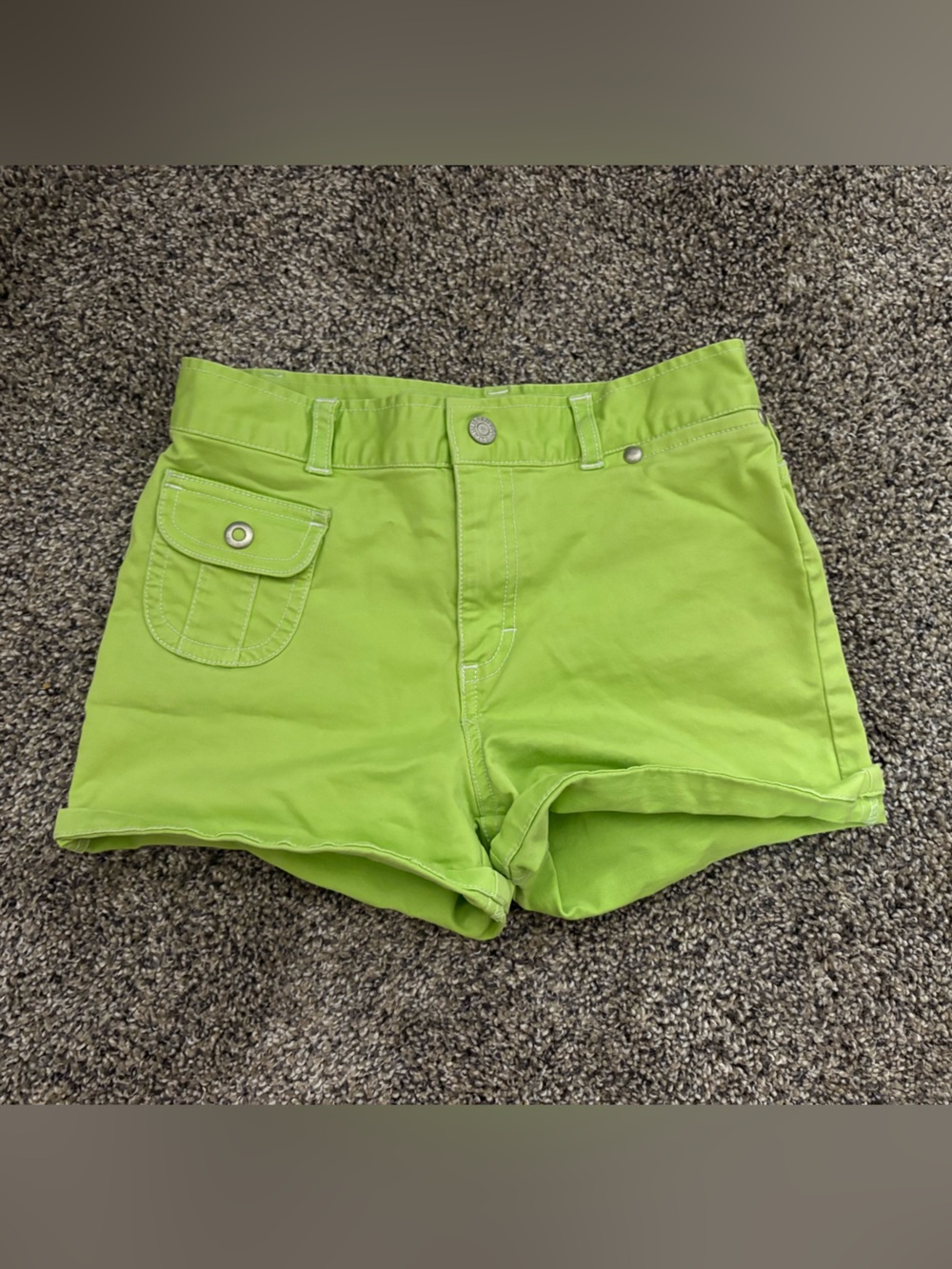 The Children's Place Bright Lime Green Stretch Jean Shorts